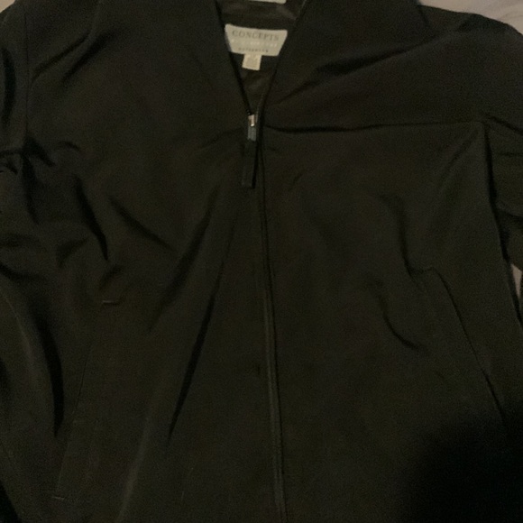 Concepts By Claiborne zip up poly tech sweater Large black - Picture 4 of 4